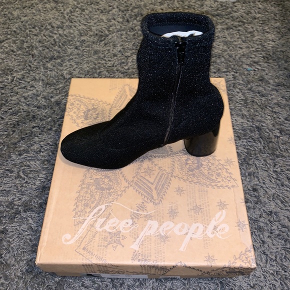 Free People Black Metallic Sock Booties - Picture 4 of 4